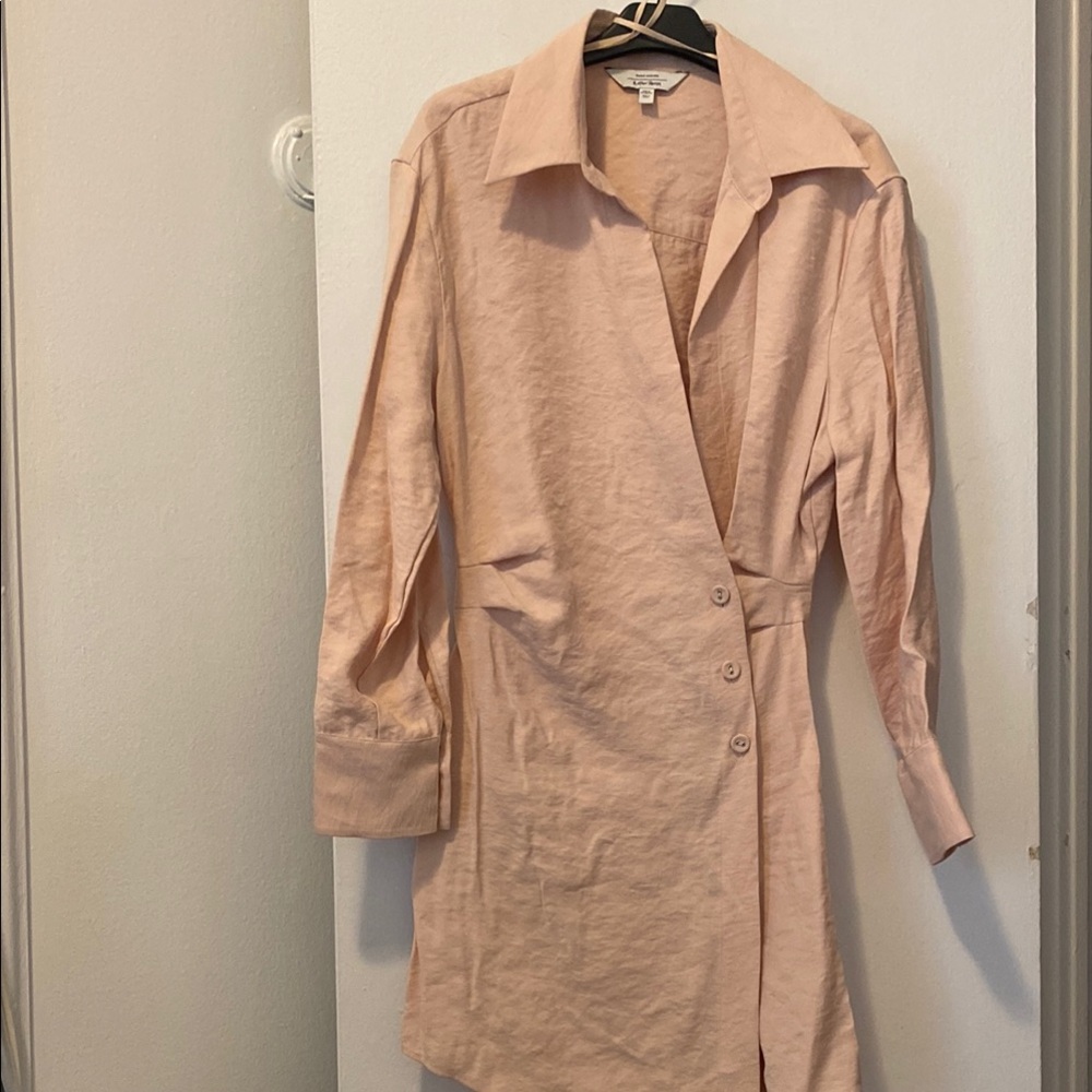 & Other Stories Peach Button-Down Shirt Dress/Mini Dress